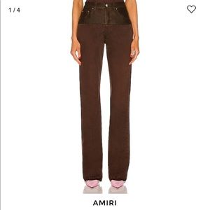 AMIRI Hybrid Leather Bootleg Pant